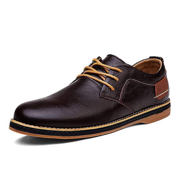 Herren Leder-Schnürschuhe im Business-Casual-Stil