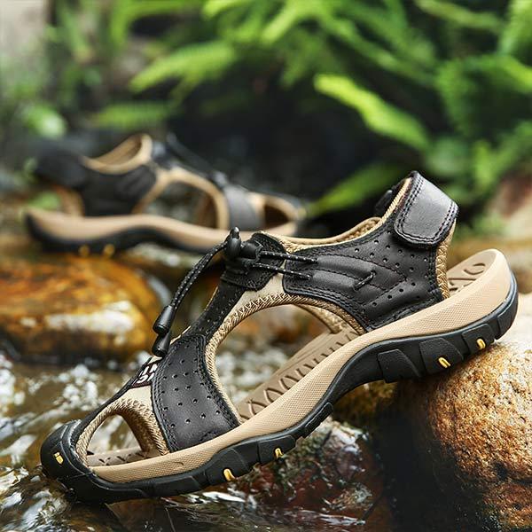 Outdoor Herren-Sandalen mit Zehenschutz und rutschfester Sohle