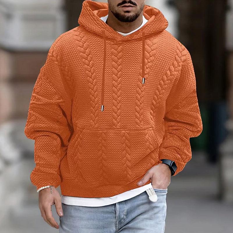 Herren Kapuzenpullover mit Print und Kängurutasche – Langarm