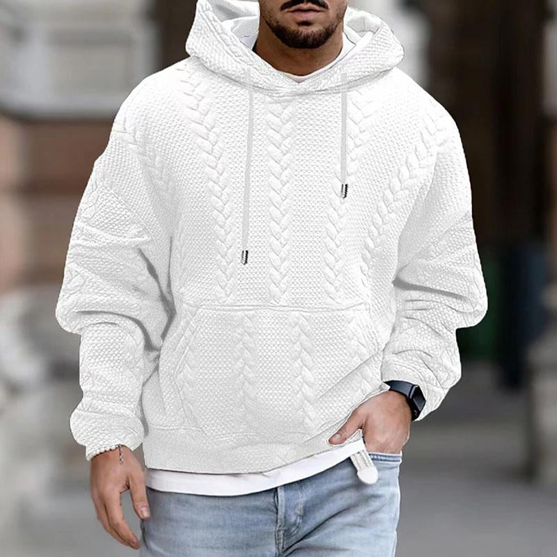 Herren Kapuzenpullover mit Print und Kängurutasche – Langarm