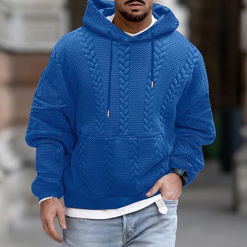 Herren Kapuzenpullover mit Print und Kängurutasche – Langarm