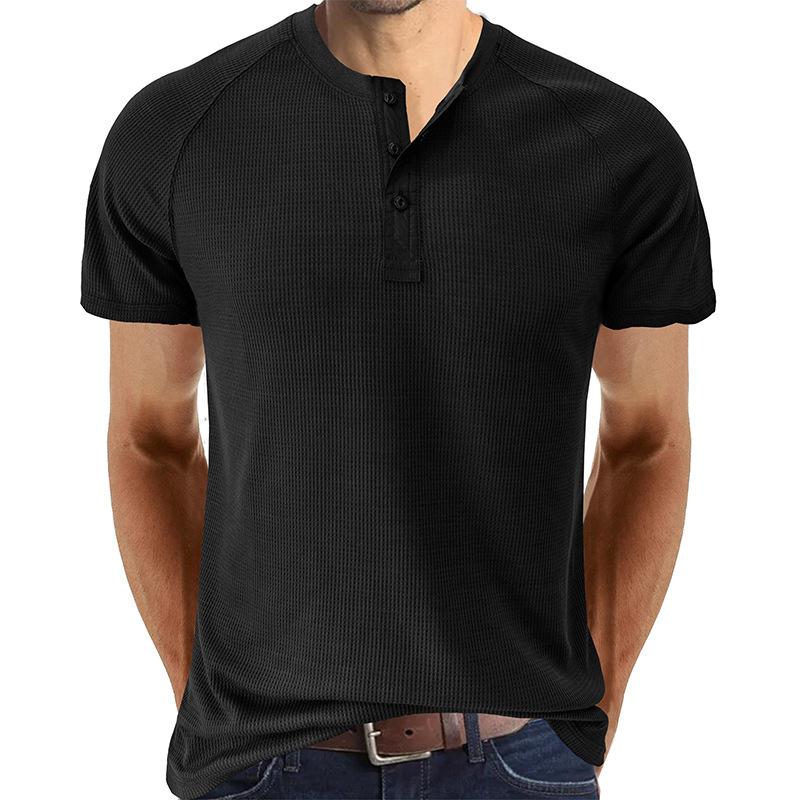 Herren Henleyshirt im Tough-Guy-Stil mit kurzen Ärmeln
