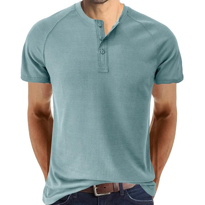Herren Henleyshirt im Tough-Guy-Stil mit kurzen Ärmeln