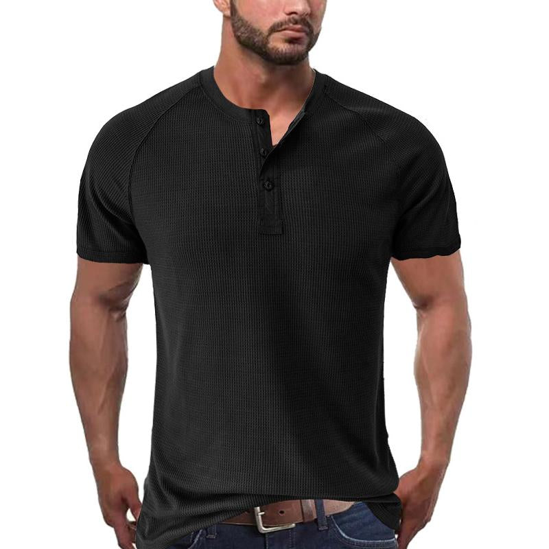 Herren Henleyshirt im Tough-Guy-Stil mit kurzen Ärmeln