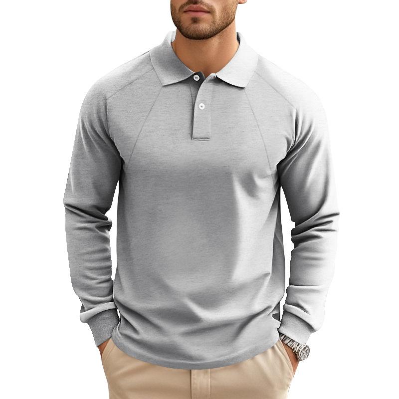 Herren Langarm Poloshirt mit Raglanärmeln