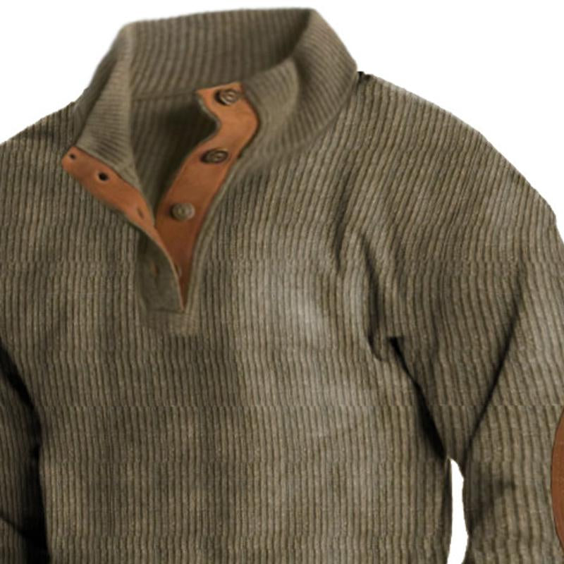 Herren Sweatshirt mit Stehkragen und langen Ärmeln für Outdoor-Aktivitäten