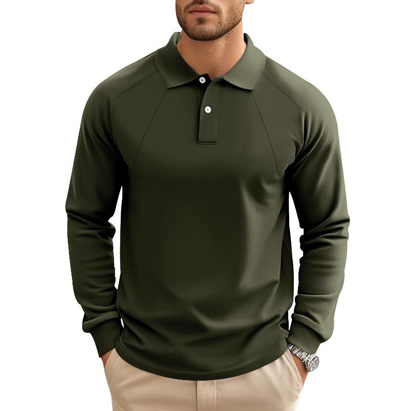 Herren Langarm Poloshirt mit Raglanärmeln