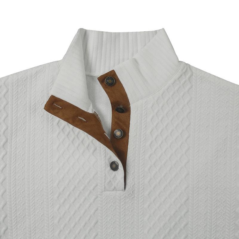 Herren Outdoor Strickpullover mit Stehkragen und Jacquardmuster