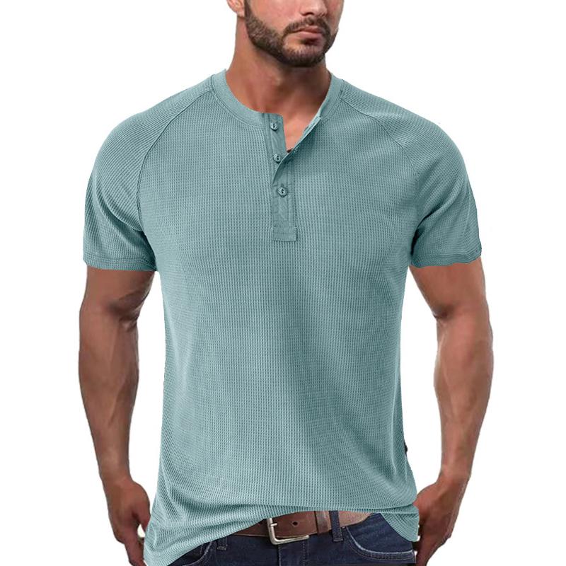 Herren Henleyshirt im Tough-Guy-Stil mit kurzen Ärmeln