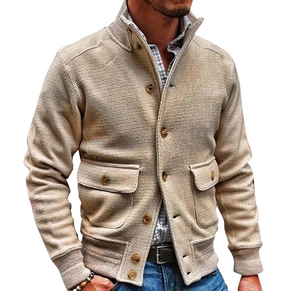 Herren Jacke mit Stehkragen und Taschen im klassischen Stil