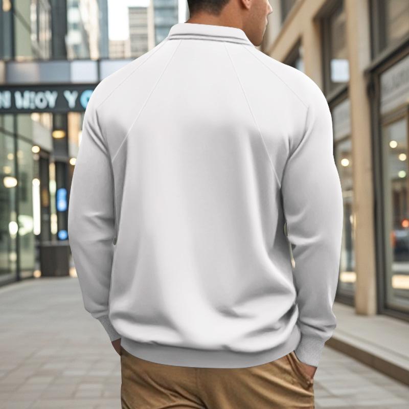 Herren Langarm Poloshirt mit Raglanärmeln