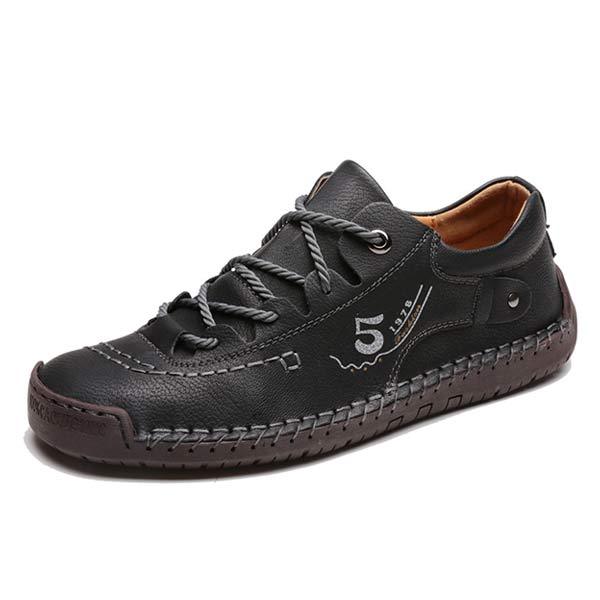 Herren Freizeit-Ledersneaker mit rutschfester Sohle