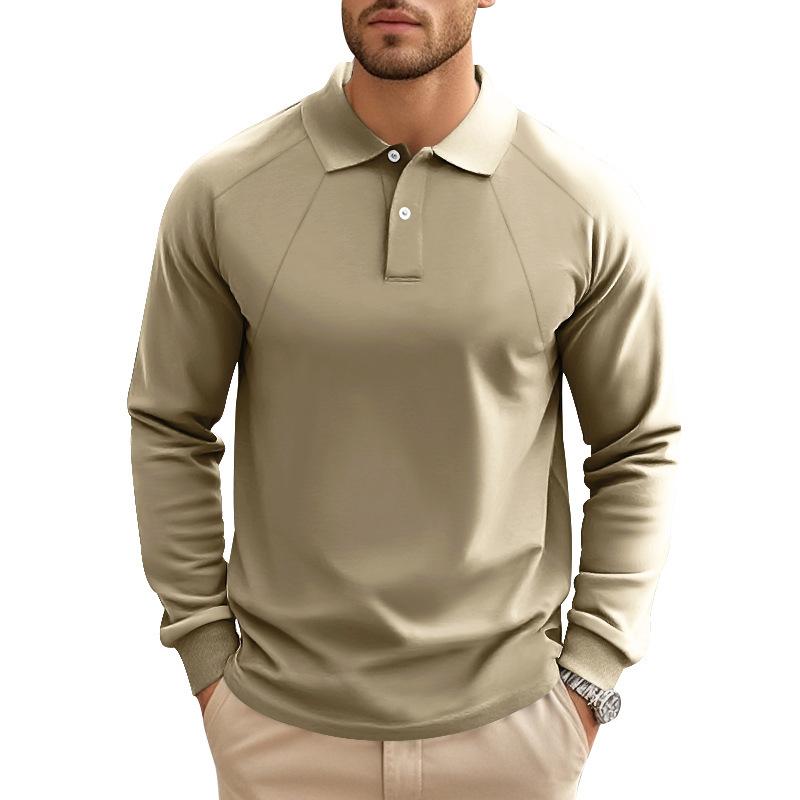 Herren Langarm Poloshirt mit Raglanärmeln