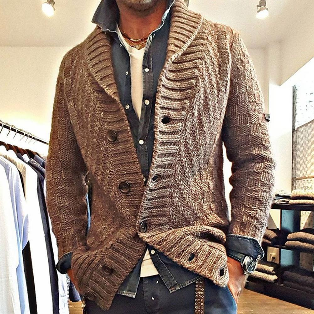 Herren Strickjacke im Vintage-Stil mit Reverskragen
