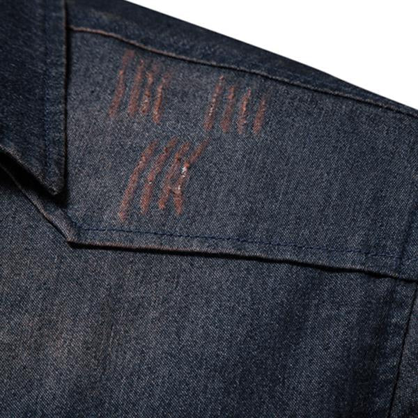 Herren Vintage Denimhemd mit Knopfleiste