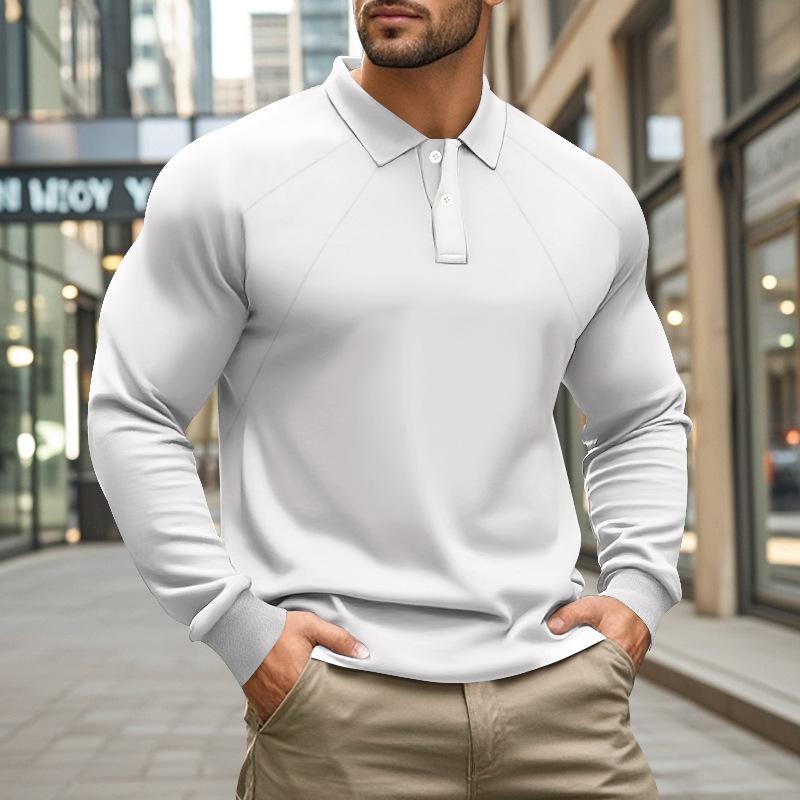 Herren Langarm Poloshirt mit Raglanärmeln