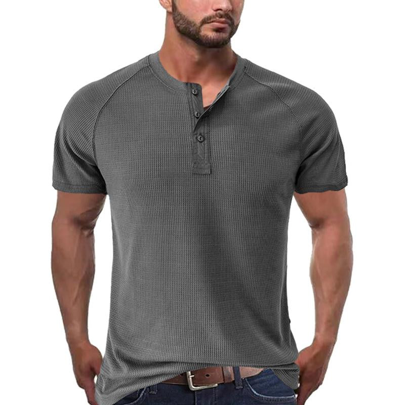 Herren Henleyshirt im Tough-Guy-Stil mit kurzen Ärmeln