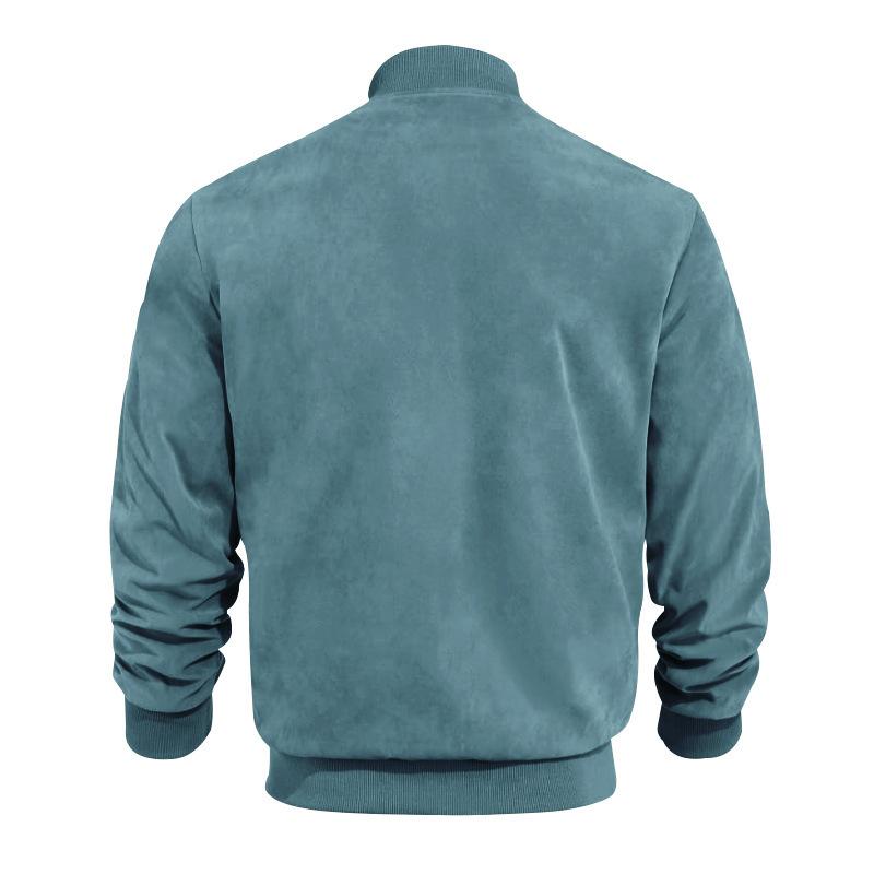 Herren Übergangsjacke Wildleder Look mit Stehkragen