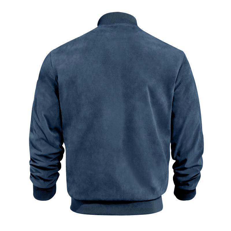 Herren Übergangsjacke Wildleder Look mit Stehkragen