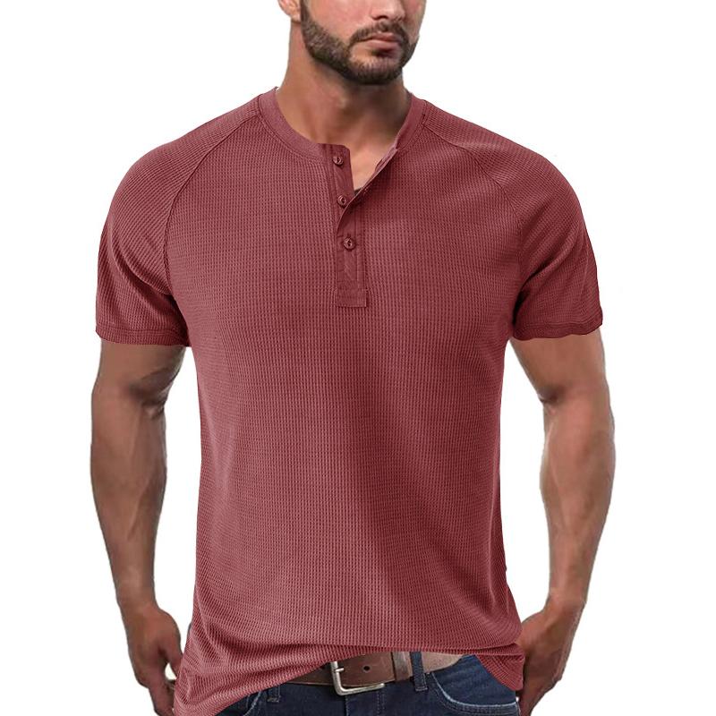 Herren Henleyshirt im Tough-Guy-Stil mit kurzen Ärmeln