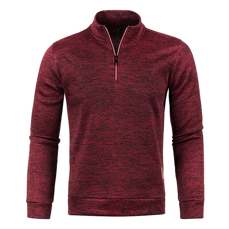 Herren Strickpullover mit Reißverschluss und Stehkragen