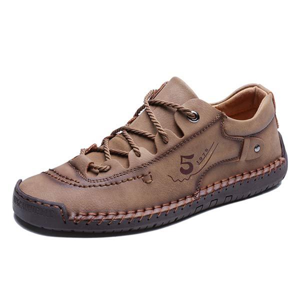 Herren Freizeit-Ledersneaker mit rutschfester Sohle