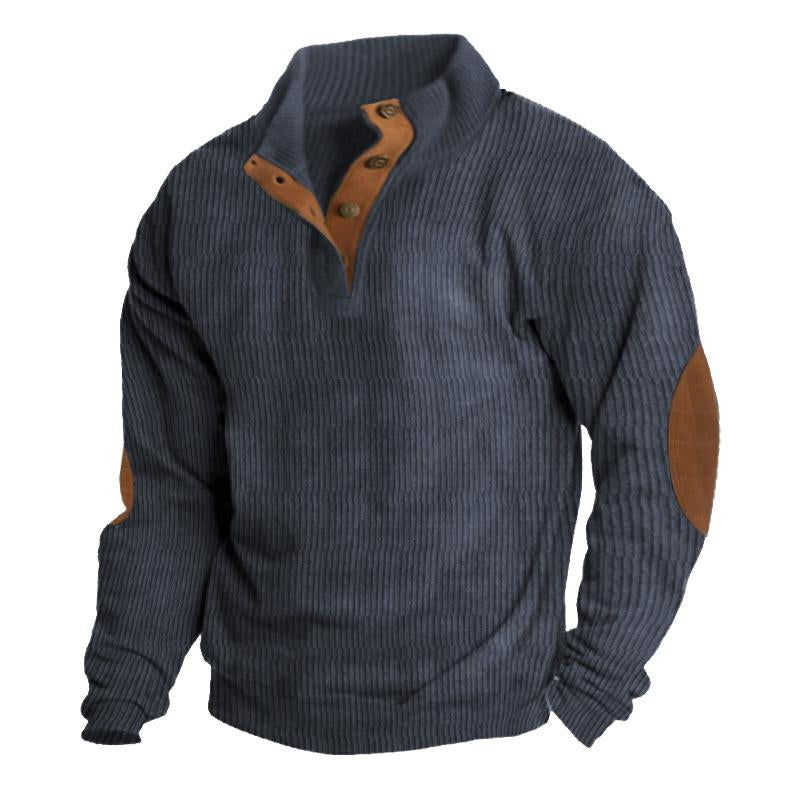 Herren Sweatshirt mit Stehkragen und langen Ärmeln für Outdoor-Aktivitäten