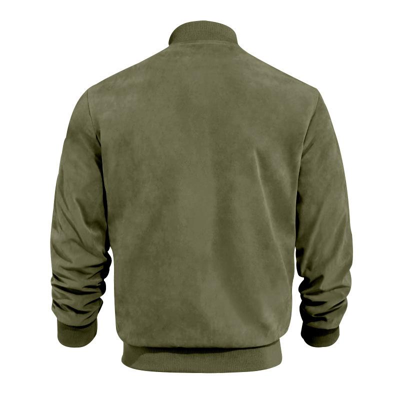 Herren Übergangsjacke Wildleder Look mit Stehkragen