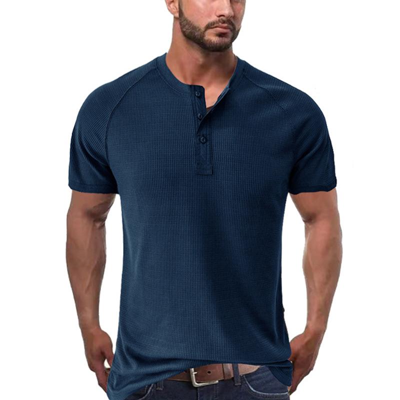 Herren Henleyshirt im Tough-Guy-Stil mit kurzen Ärmeln