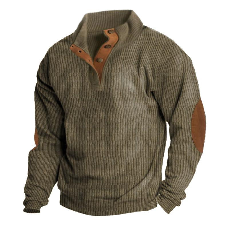 Herren Sweatshirt mit Stehkragen und langen Ärmeln für Outdoor-Aktivitäten