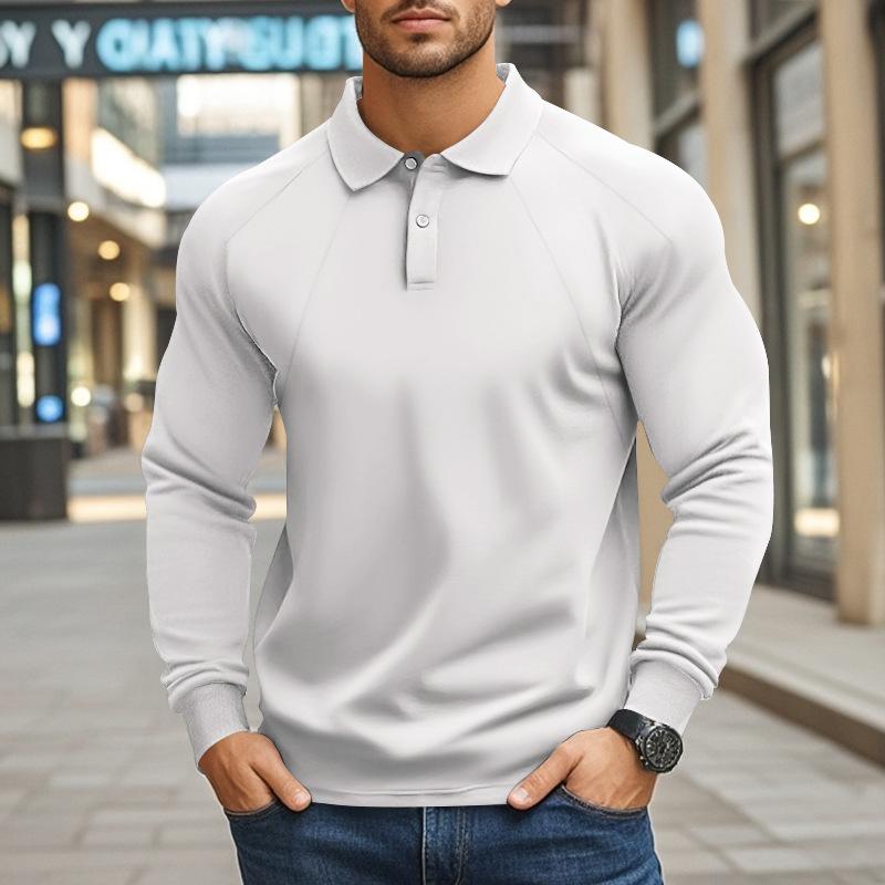 Herren Langarm Poloshirt mit Raglanärmeln