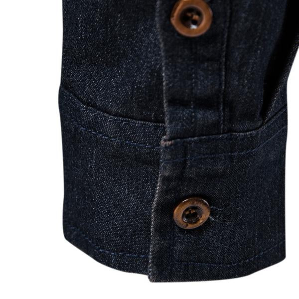Herren Vintage Denimhemd mit Knopfleiste