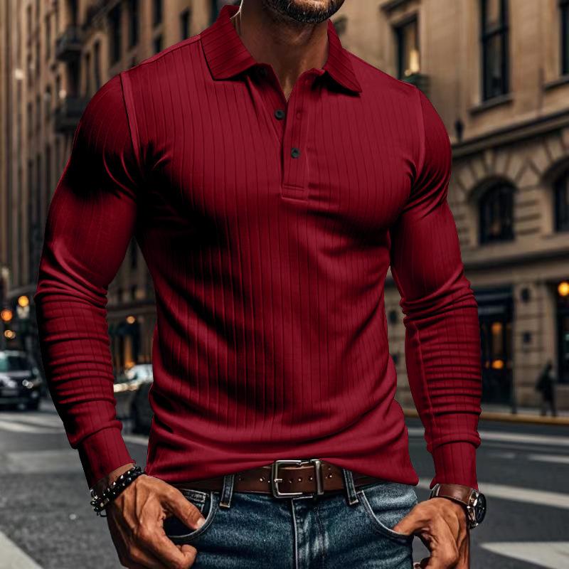 Herren Langarm Poloshirt mit Stretch-Komfort