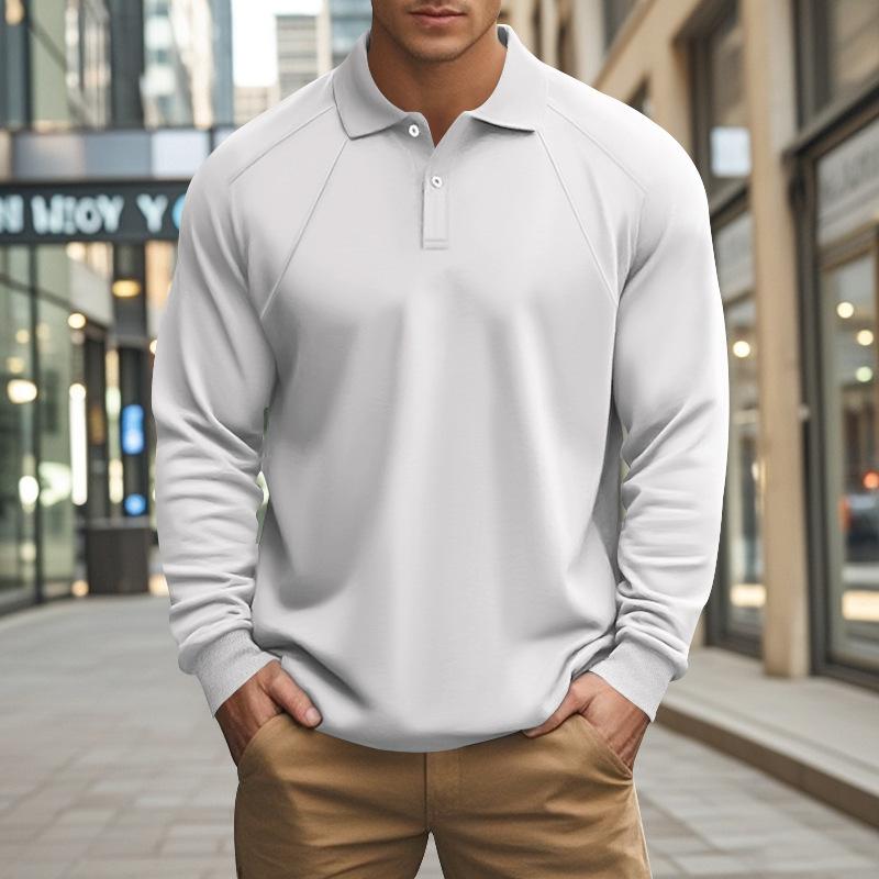 Herren Langarm Poloshirt mit Raglanärmeln