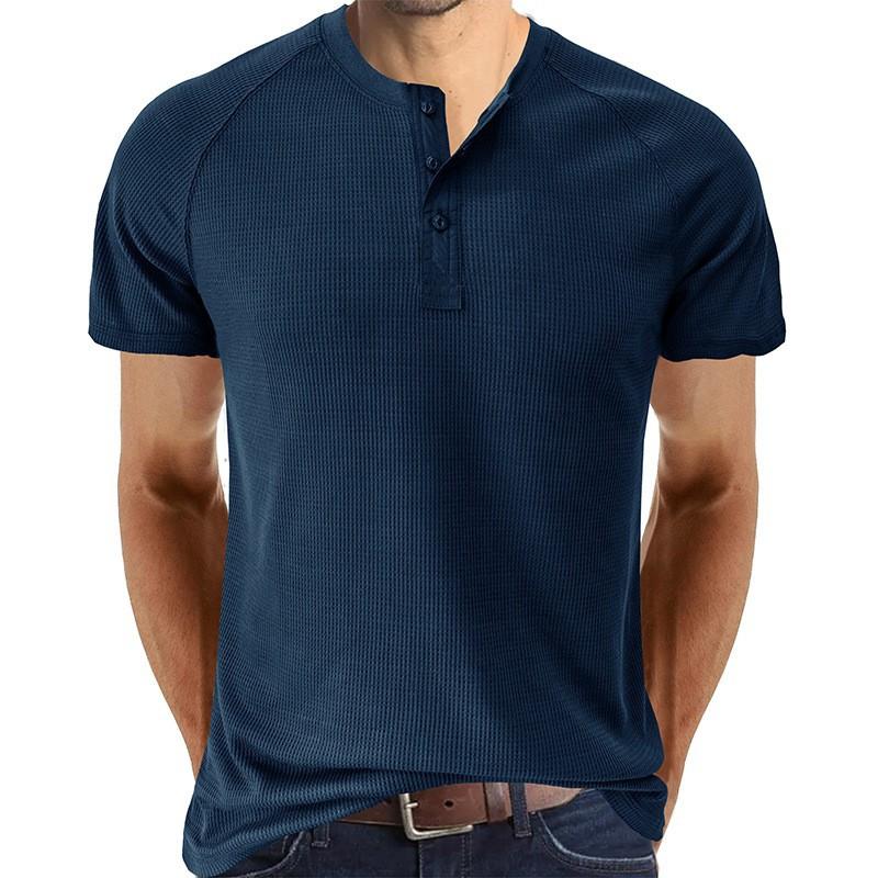 Herren Henleyshirt im Tough-Guy-Stil mit kurzen Ärmeln