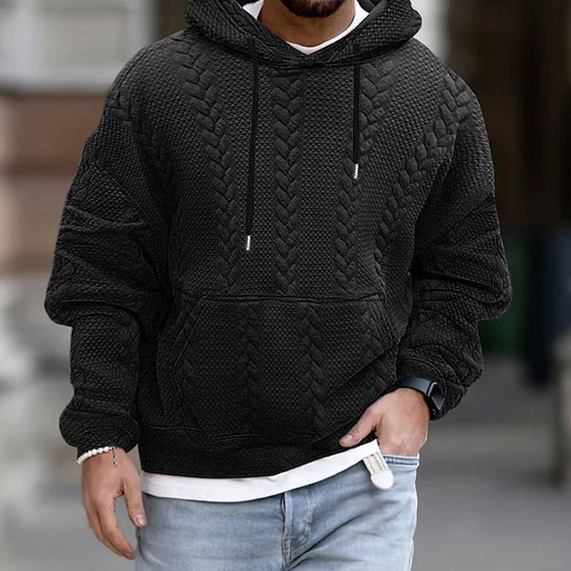 Herren Kapuzenpullover mit Print und Kängurutasche – Langarm