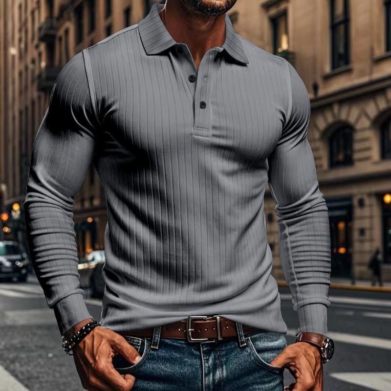 Herren Langarm Poloshirt mit Stretch-Komfort