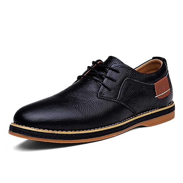 Herren Leder-Schnürschuhe im Business-Casual-Stil