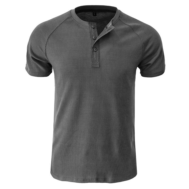 Herren Henleyshirt im Tough-Guy-Stil mit kurzen Ärmeln