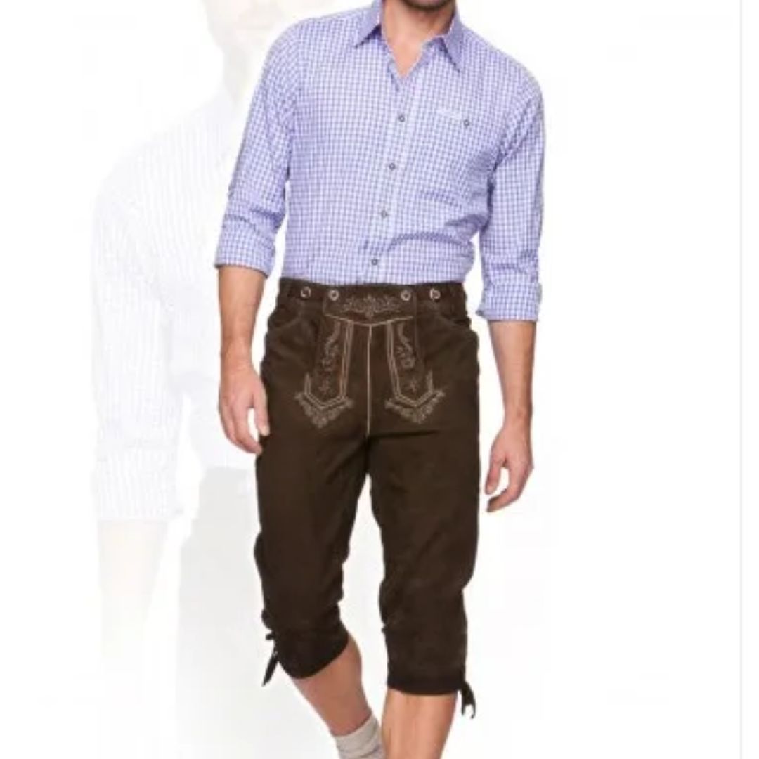 Traditionelle Lederhose mit Hosenträgern für das Oktoberfest