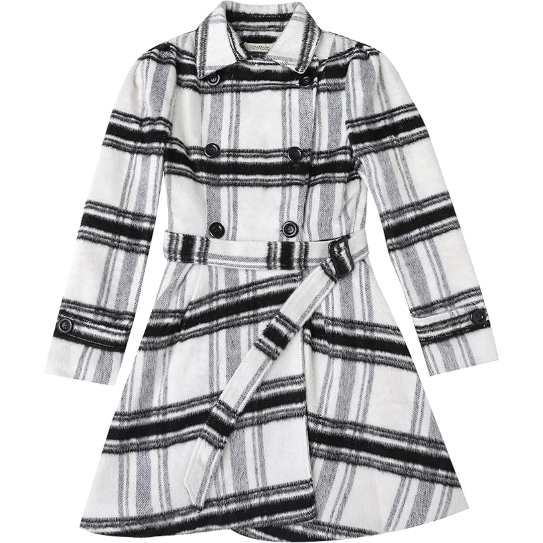 Doppelreihiger Woll-Peacoat mit Gürtel
