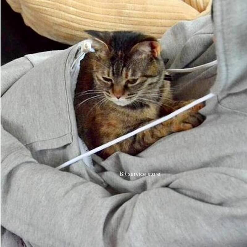 Komfortable Hoodie mit Katzentasche