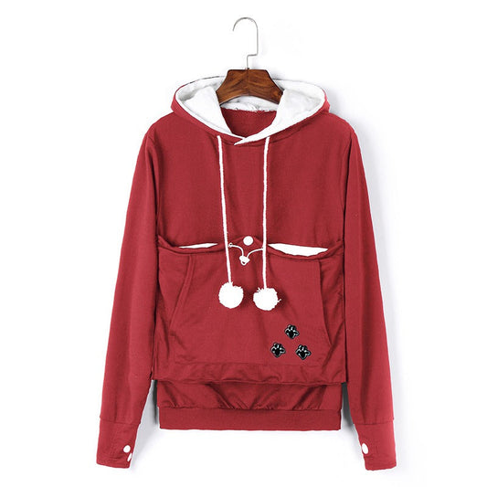 Komfortable Hoodie mit Katzentasche