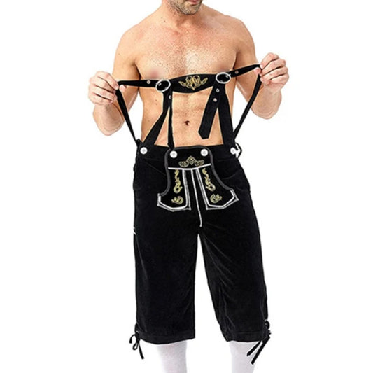 Klassische Trachten-Lederhose mit Hosenträgern – ideal fürs Oktoberfest