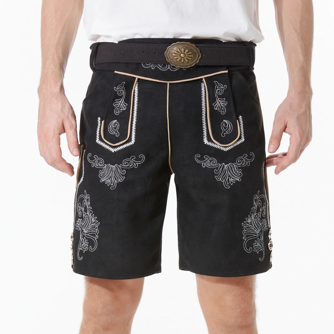 Kurze bayerische Lederhose für Herren – authentisch für das Oktoberfest