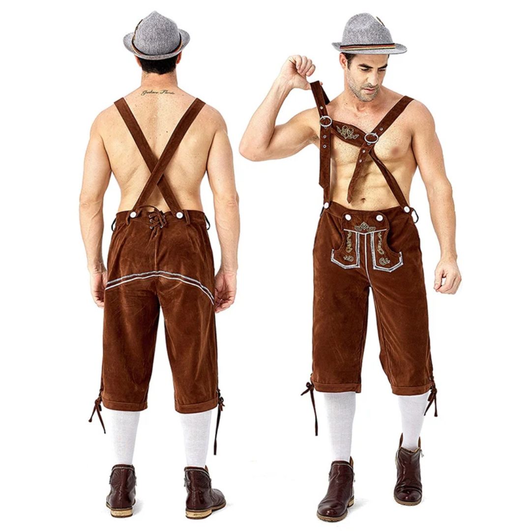 Klassische Trachten-Lederhose mit Hosenträgern – ideal fürs Oktoberfest