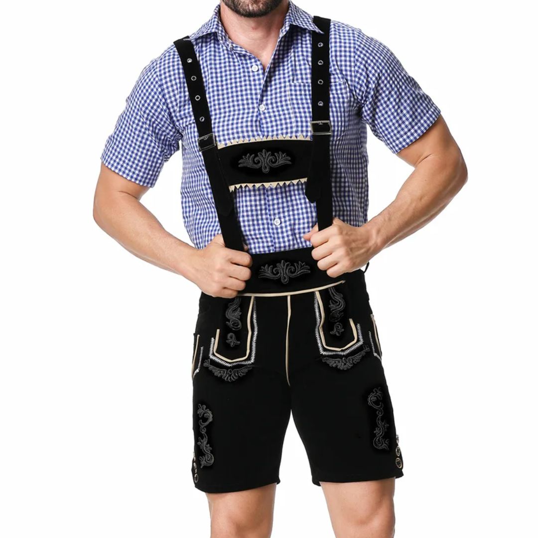 Traditionelles Herren-Lederhosen-Outfit mit Hosenträgern – ideal fürs Oktoberfest