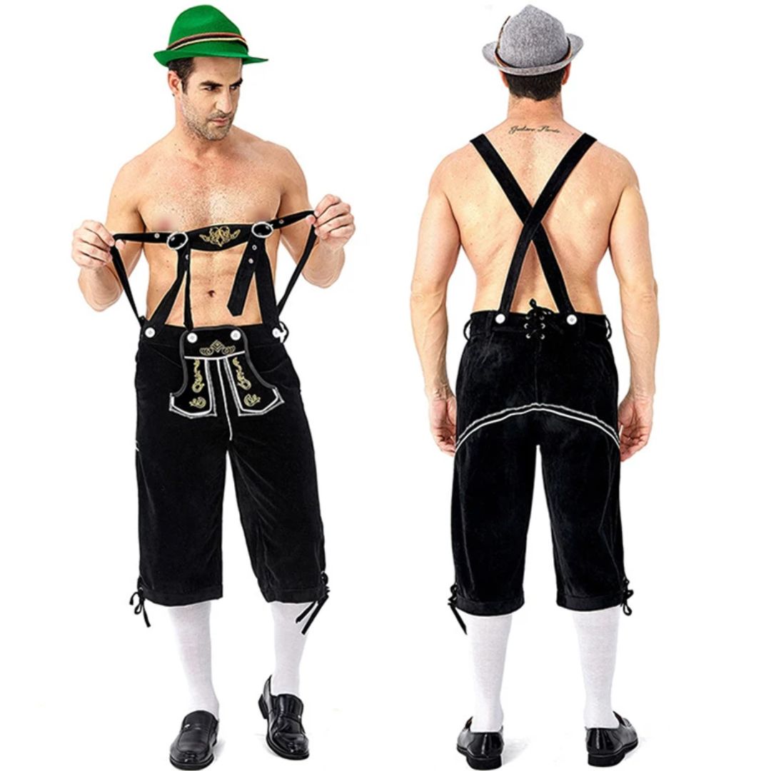 Klassische Trachten-Lederhose mit Hosenträgern – ideal fürs Oktoberfest
