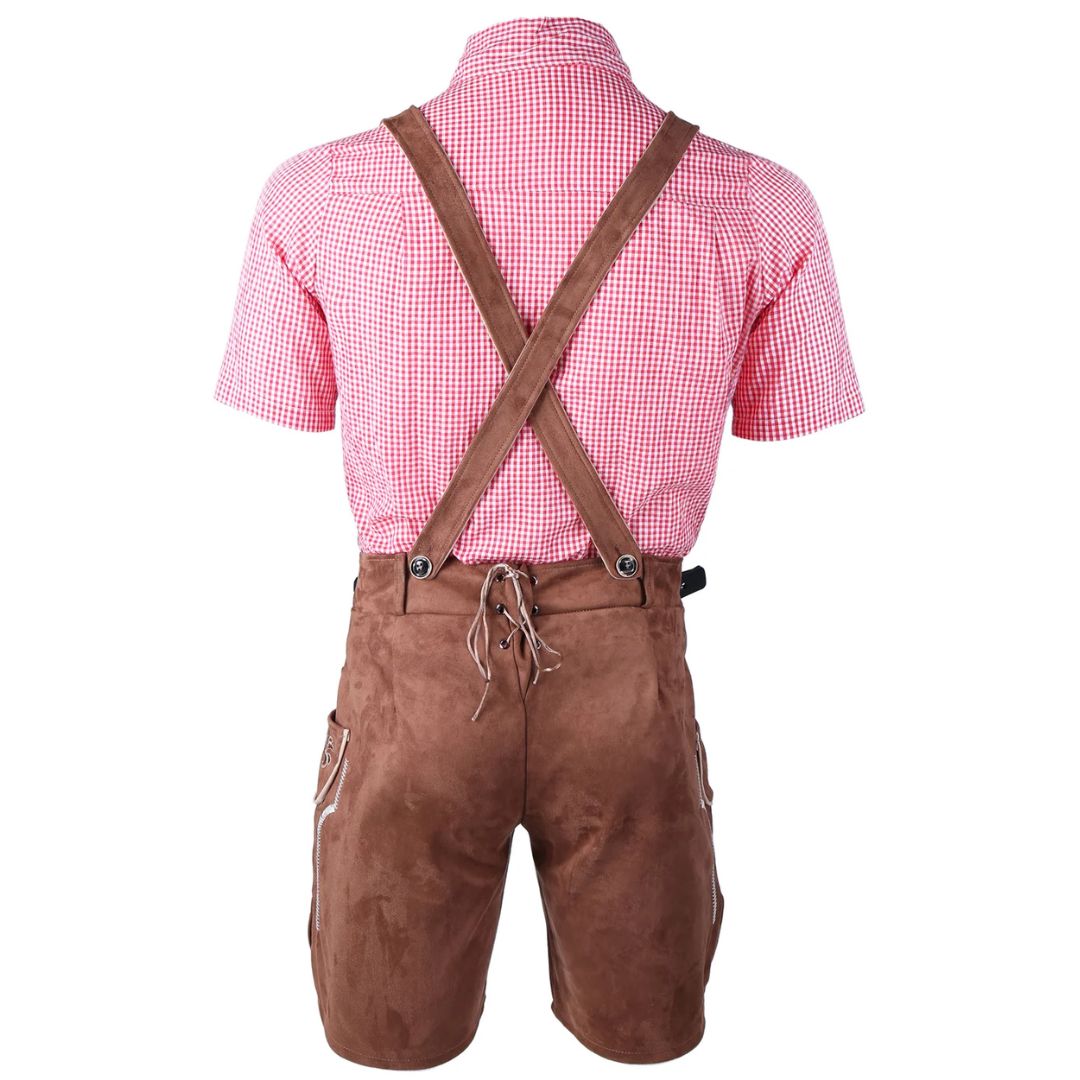 Traditionelles Herren-Lederhosen-Outfit mit Hosenträgern – ideal fürs Oktoberfest