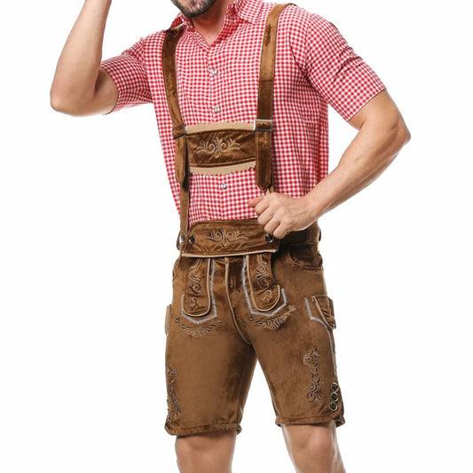 Traditionelles Herren-Lederhosen-Outfit mit Hosenträgern – ideal fürs Oktoberfest